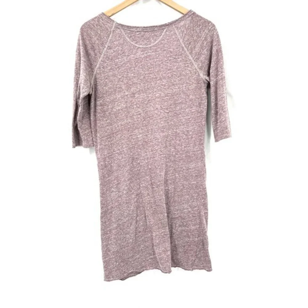Free People FP beach pullover‎ t-shirt dress 3/4 sleeve casual comfy mauve M